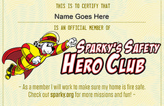 Fire Safety Hero Club Certificate