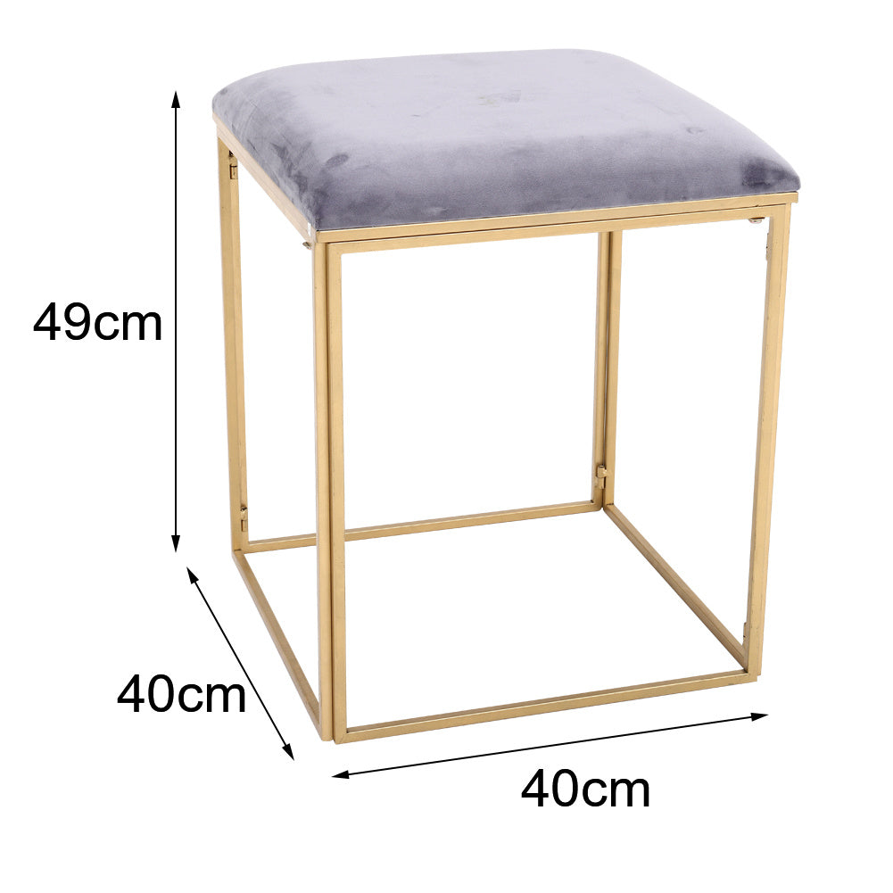 Velvet Vanity Stool Chair Minimalist Makeup Dressing Table Stool Padded Leisure Chair