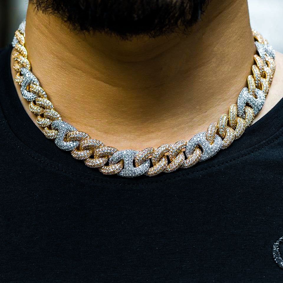 two tone gucci link chain