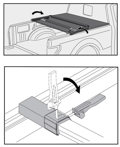 Open the tailgate and release the rear clamps