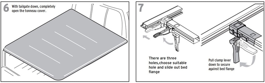 Soft fold tonneau cover - Installation Guide Step 6-7