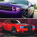RGB LED Headlights For 2015-2020 Dodge Challenger SE R/T with Dual Beam Lens Projector Front Lamp Assembly