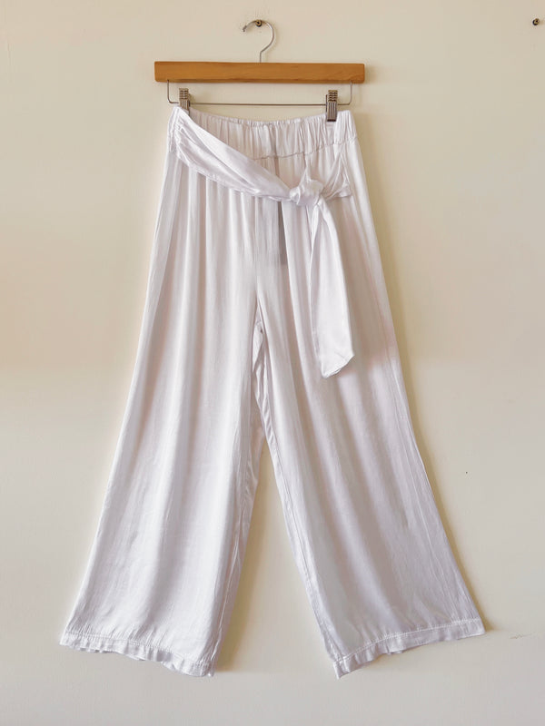 Silky Tie Front Dress Pants (2 colors)