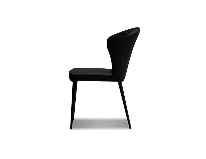 Mobital Dining Chair Ariel Leather Dining Chair with Black Powder Coated Legs Set Of 2 - Available in 2 Colours