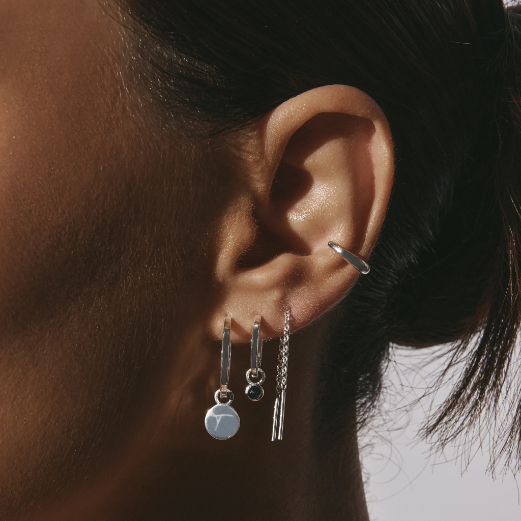 Silver Threader Earrings - Ultra Long Threader - The Curated Lobe