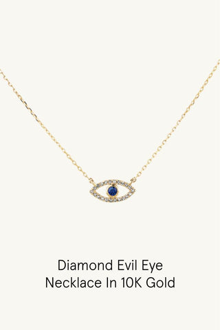Zales Evil Eye Outline Dangle Necklace in 10K Gold | Westland Mall