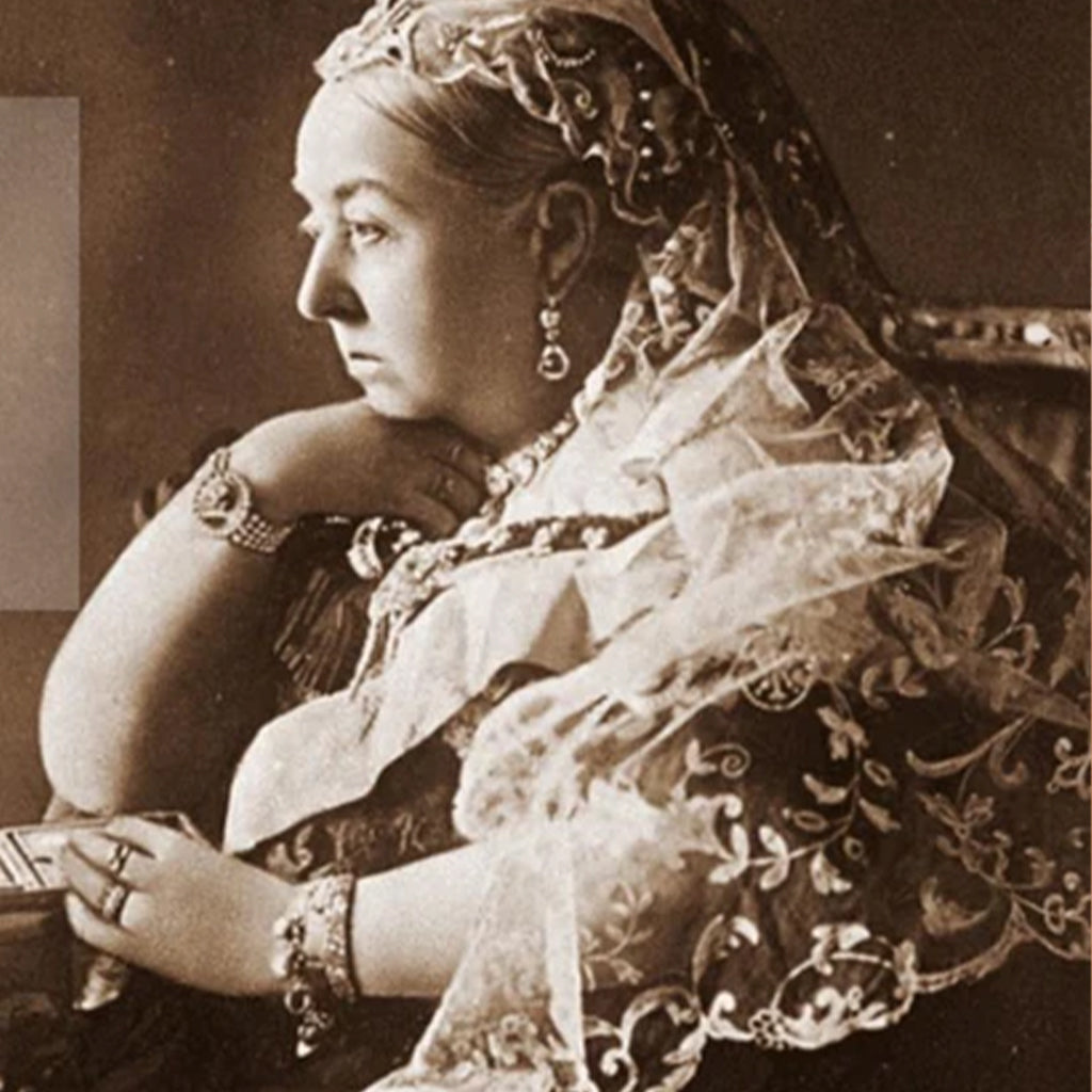 Queen Victoria wearing a charm bracelet