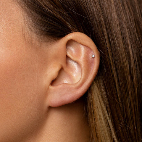 14K Cartilage Earring Gold Heart Helix Piercing Ring Friendship Jewelry 22g  14g | eBay
