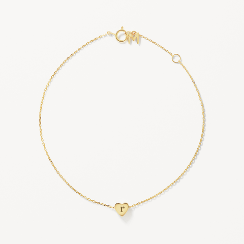 Child's Heart Chain Bracelet in 10K Solid Gold - 5.5