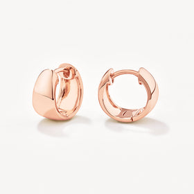 Thick Dome Huggies in Rose Gold | Medley Jewellery