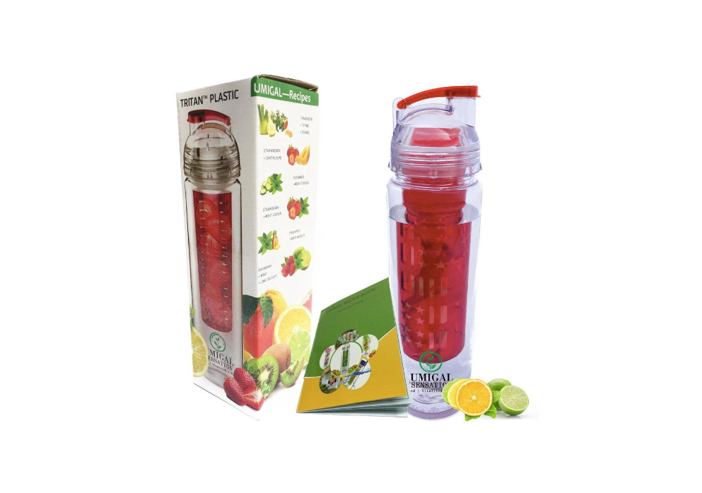 Het formulier Verenigen pensioen Fruitwater Fles Fruit Infuser - Waterfles met infuser BPA Vrij -Rood –  UMIGAL