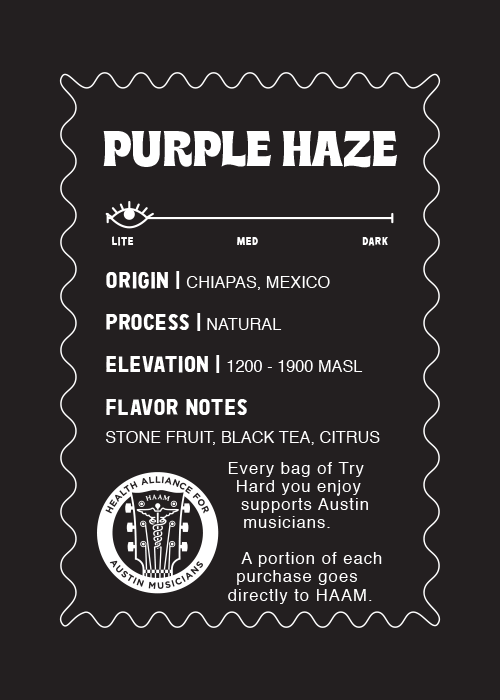 Try Hard Coffee - Purple Haze Natural Mexico Info