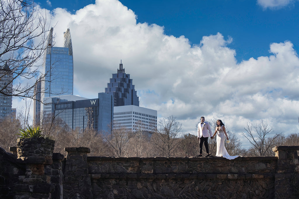 Andre Brown Photography couple with city skyline