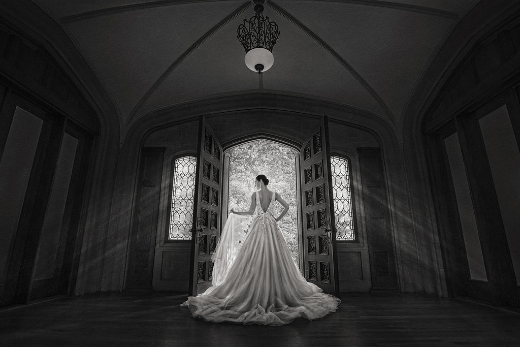 Andre Brown Photography black and white bridal image
