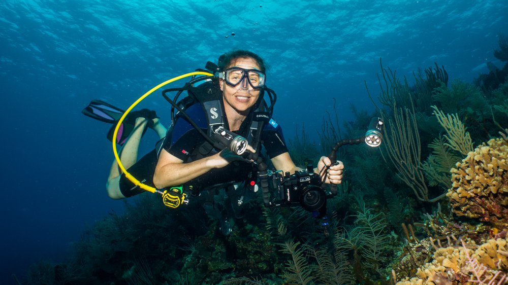 Ashley Knight Underwater SCUBA diver with Coral Reef