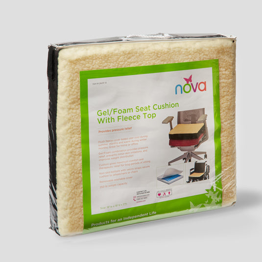 Nova Gel/Foam Seat Cushion with Coccyx Cutout & Fleece Top