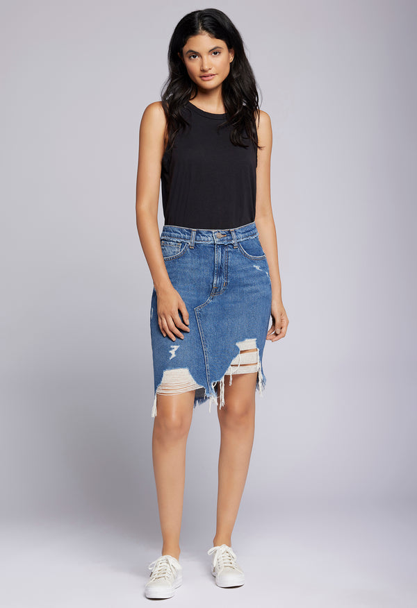 が大特価！ switched lady the melt denim ブラック skirt ロング