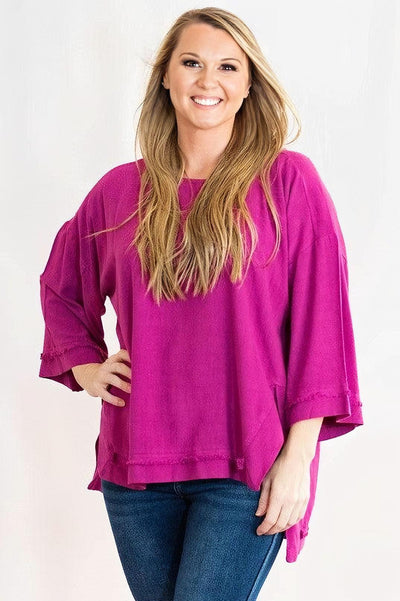 Umgee Clothing High-Low Frayed Hem Cotton Tunic Top – Hometown Heritage  Boutique