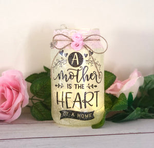 Gift for mum, light up jar, home decor, mother definition Christmas birthday or Mother’s Day present