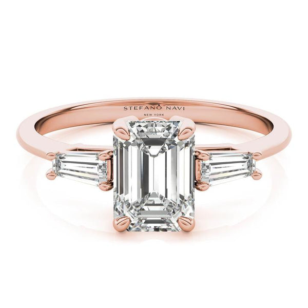 Rose Gold emerald cut lab grown diamond engagement ring 