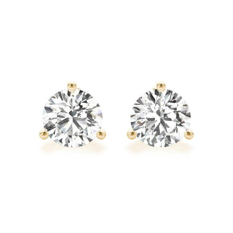 3 prong lab created diamond earring