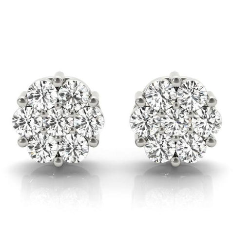 Cluster Flower Lab Diamond Earrings