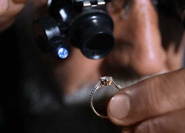 Lab Created Diamond Ring inspection for diamond clarity