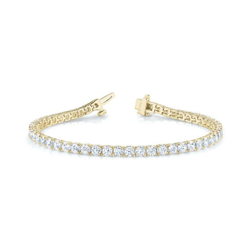 yellow gold lab grown diamond tennis bracelet