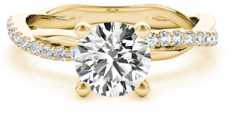 lab created gold diamond engagement ring