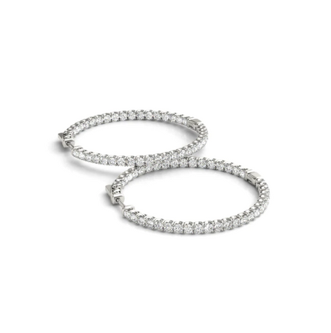 lab grown diamond hoop earrings