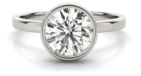 lab created diamond engagement ring in white gold