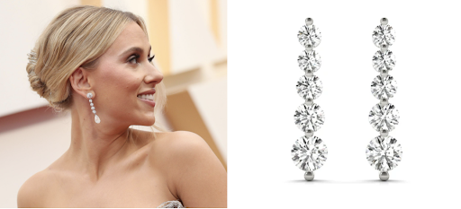 Scarlett Johansson diamond earring look