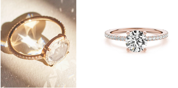 Mandy Moore Copy Lab Diamond Rose Gold Engagement Ring