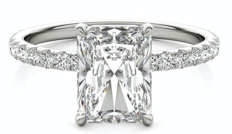 radiant cut lab grown diamond engagement ring