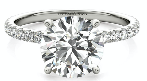 Round lab diamond engagement ring