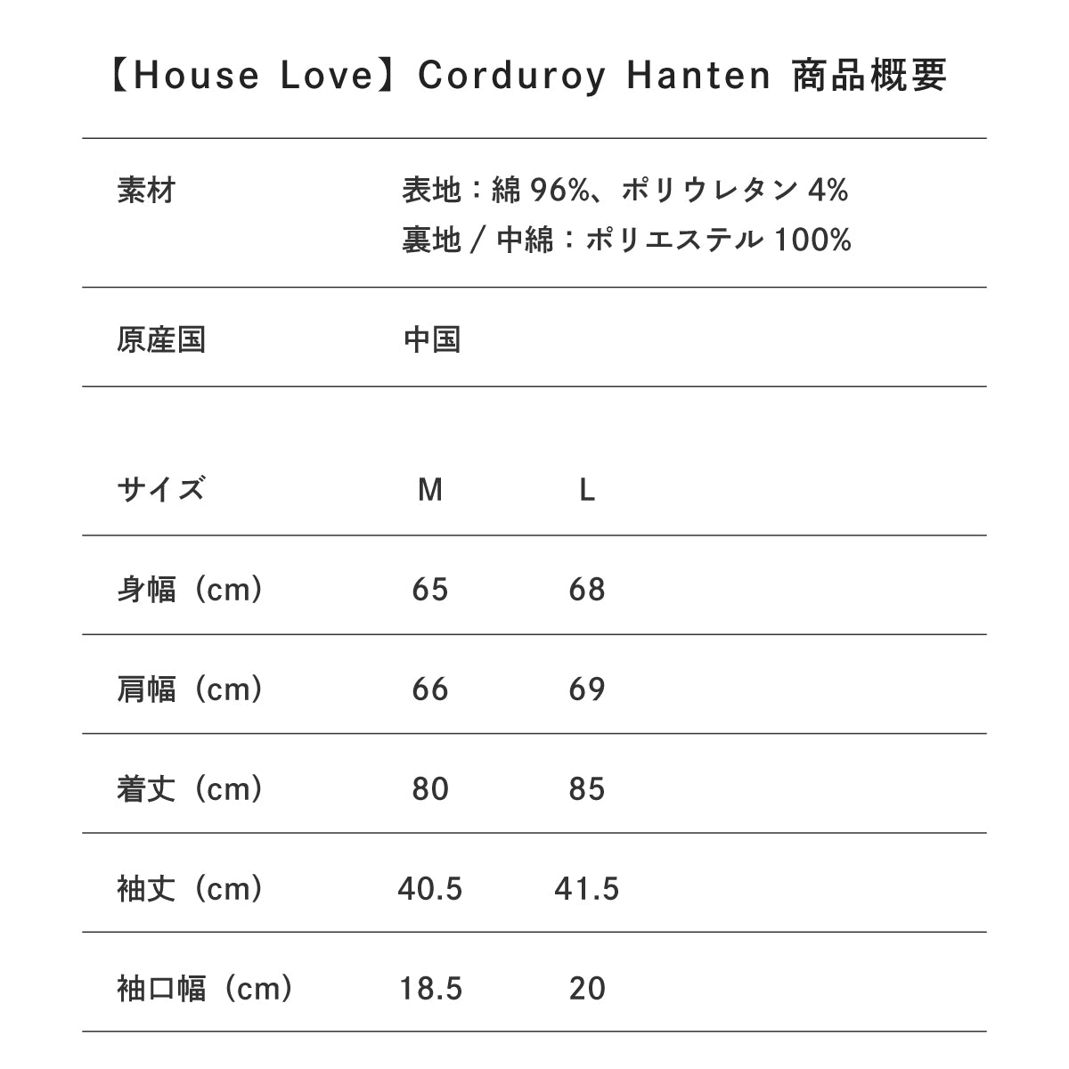 サイズ目安表