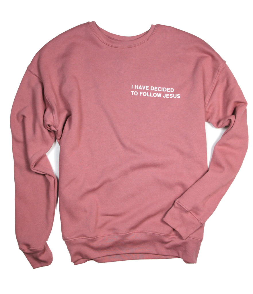 mauve crew neck sweatshirt