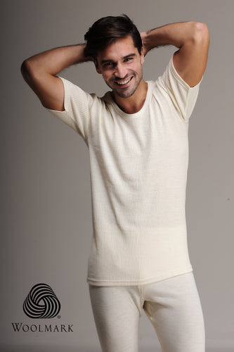 Compre % 100 Merino Wool Men Camiseta de manga larga de invierno Ropa de  dormir para mantenerse caliente – themazi