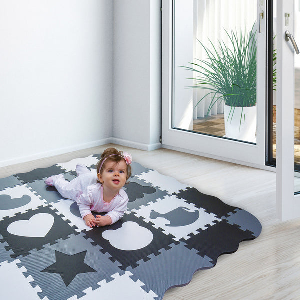 Sitting and Crawling Wee Giggles Non-Toxic Foam Baby Play Mat for Tummy Time 