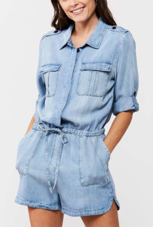 velvet heart denim romper