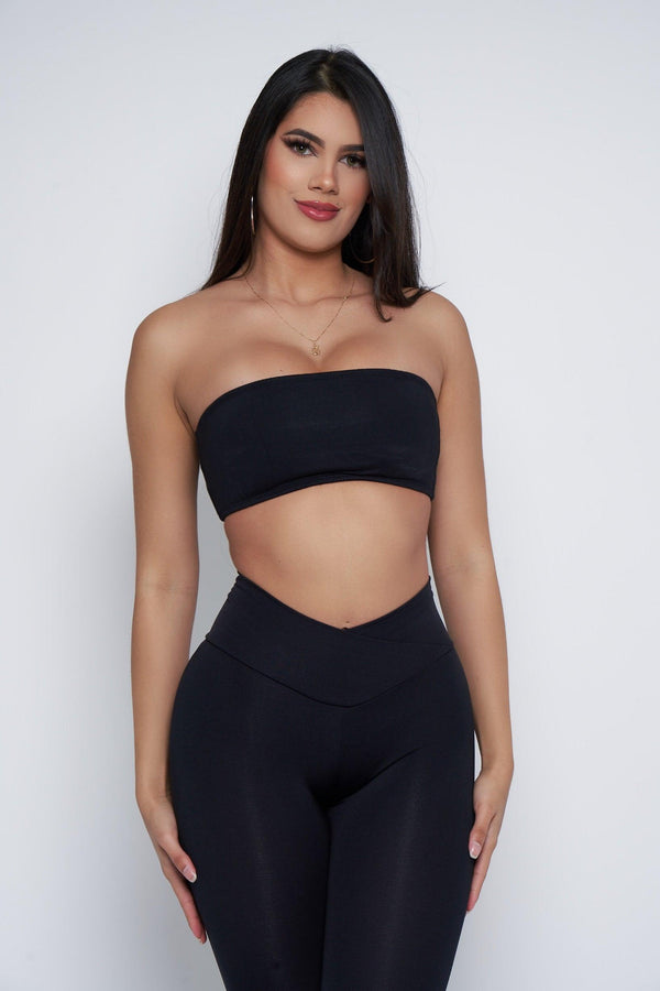 Black Backless Twist Halter Sports Bra