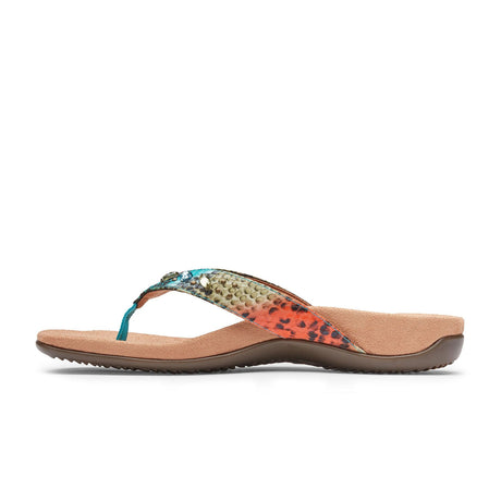 🔥Vionic Floriana Turquoise Aqua Snake Flip Flops Thongs Sandals