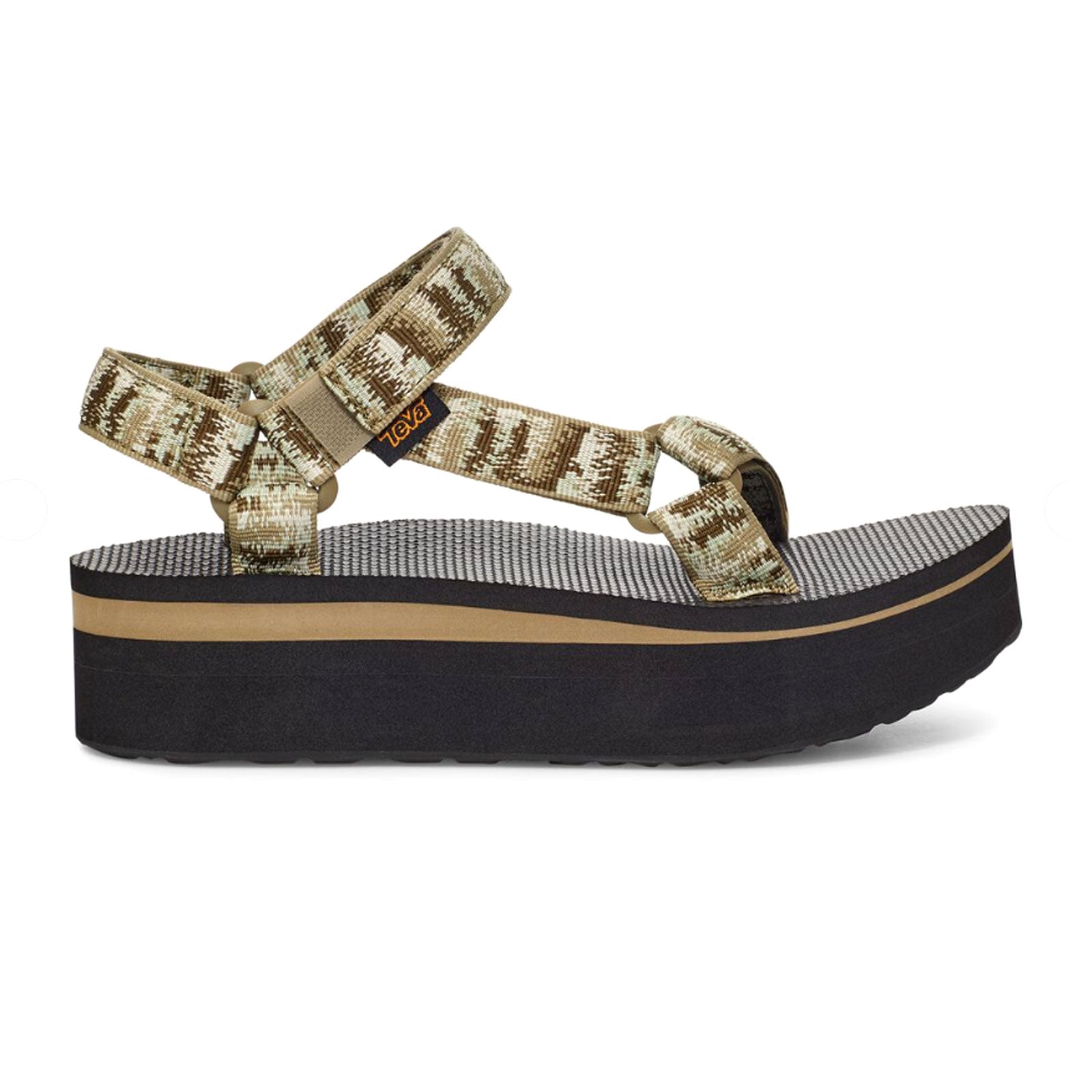 Teva Flatform Universal (Women) - Iridescence Olive Sandals - Backstrap - The Heel Shoe Fitters