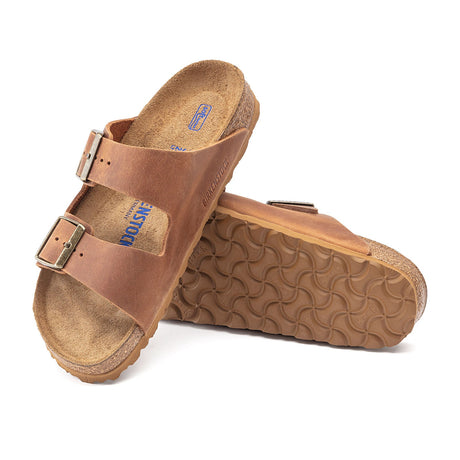 Birkenstock Arizona Soft Footbed Slide Sandal (Unisex) - Faded Khaki O –  The Heel Shoe Fitters