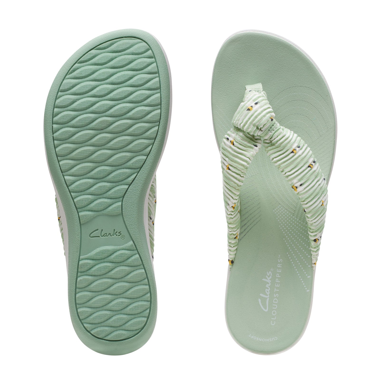 Clarks Arla Glison Thong Sandal (Women) - Green - The Heel Shoe Fitters