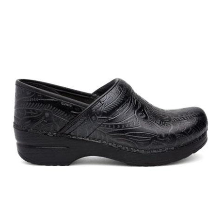 Dansko LT Pro Clog (Women) - Black Floral Tooled – The Heel Shoe Fitters