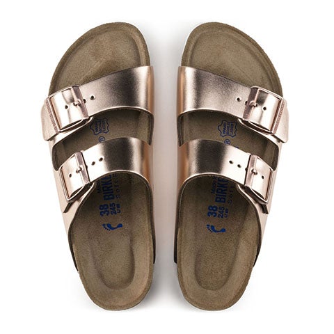 flauw pepermunt bezoek Birkenstock Arizona Narrow Slide Sandal (Women) - Metallic Copper - The  Heel Shoe Fitters