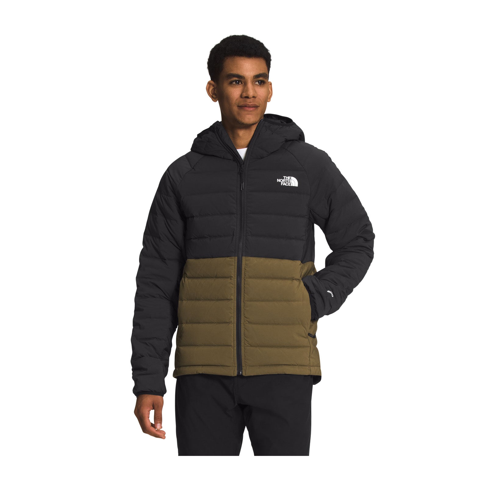 The North Face Belleview Stretch Down Hoodie (Men) - TNF Black/Militar - The Heel Shoe
