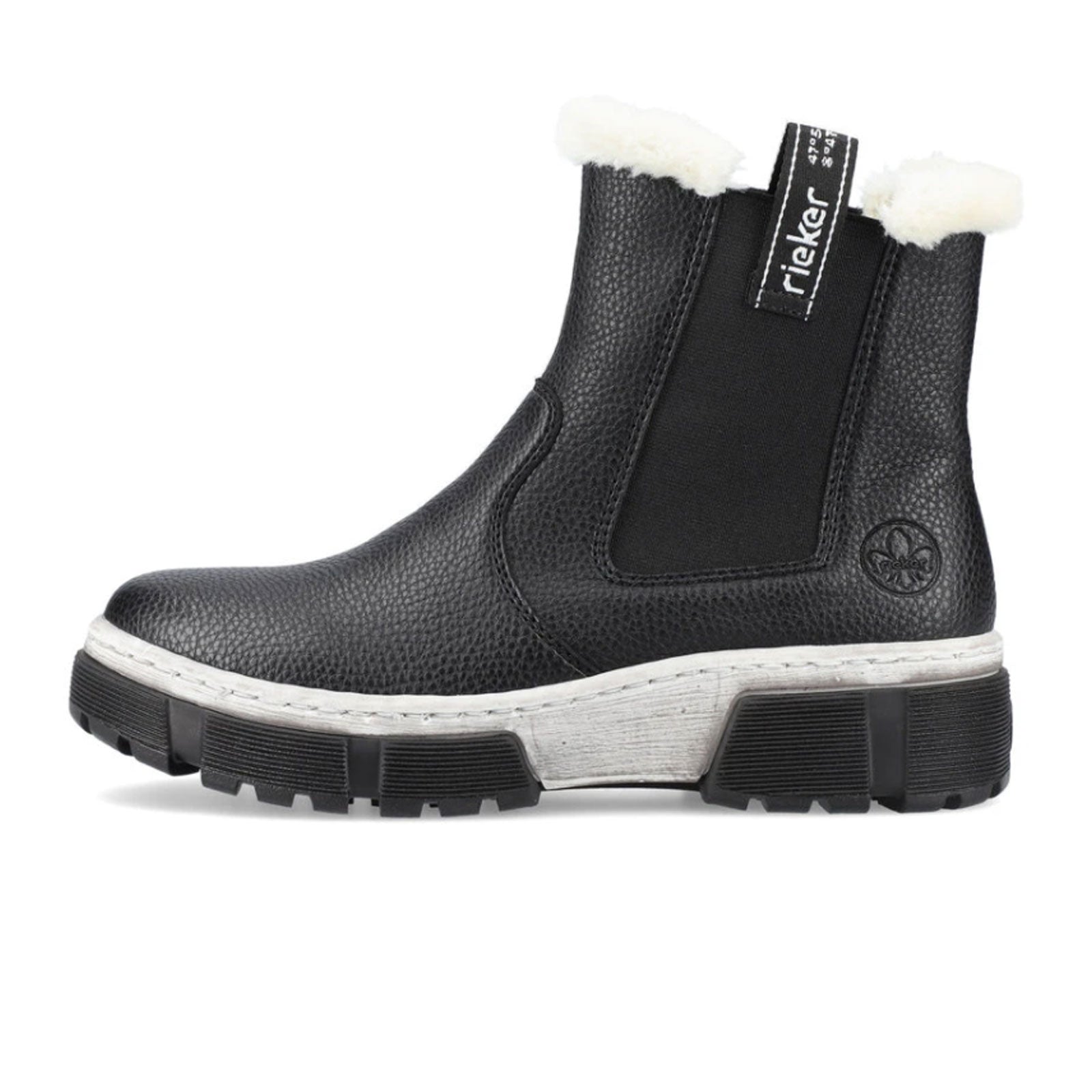 Rieker X8688 (Women) - Schwarz/Bianco/Schwarz Boots - Fashion - Ankle Boot - The Heel Shoe Fitters