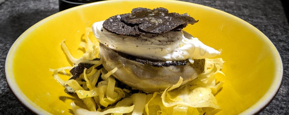 Recette Cœur d'artichaut, œuf poché, truffe & endive